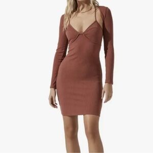 ASTR the Label Women Dress & Bolero Long Sleeve Shrug Size Large NWT